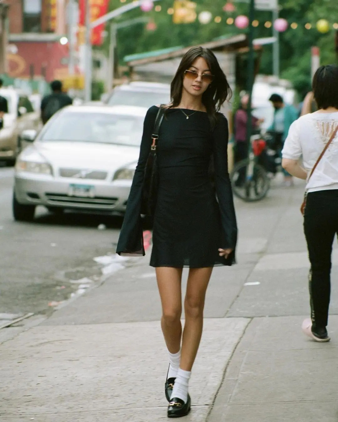 Sexy Female Short Dress Solid Color Long Sleeve Backless Fashion Black Skin Friendly Club Streetwear 240823