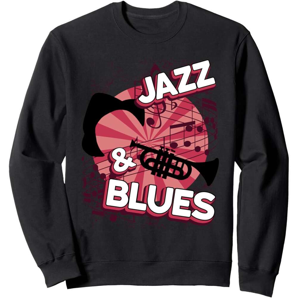 Long Sleeve Shirts for Men sweatshirt Jazz Blues Trumpet Rhythm Musician Birthday Gift Sweatshirt T shirt Tee Streetwear Casual tops clothes