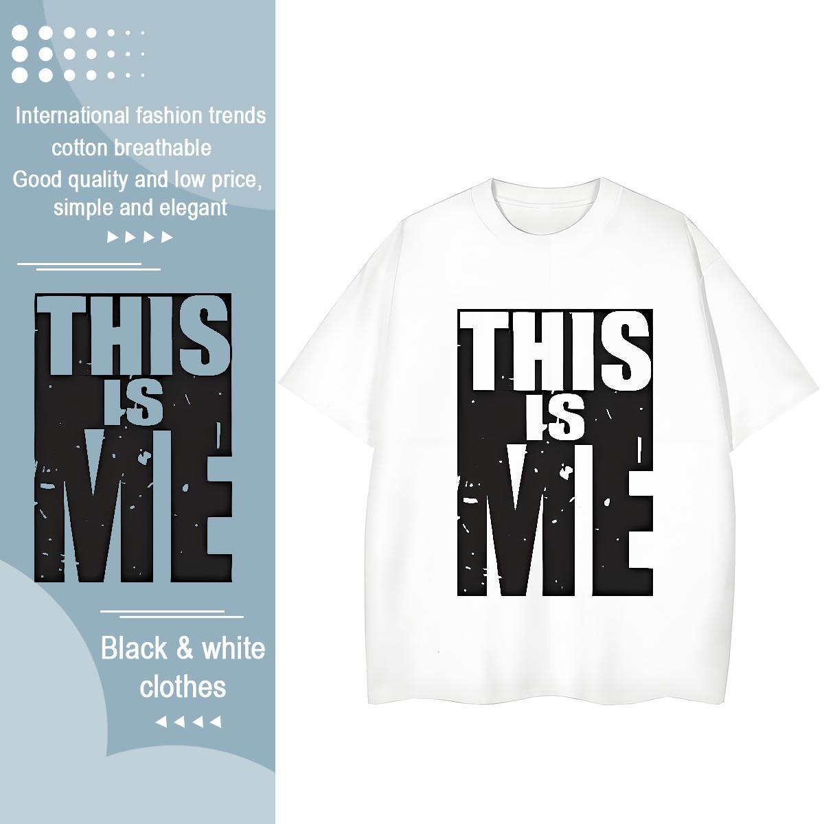 Nice Unisex Tshirts 100% Cotton 230g letter Daily Wear Womens T Shirts Short sleeve Soft Anime Oversized Tees Shirts