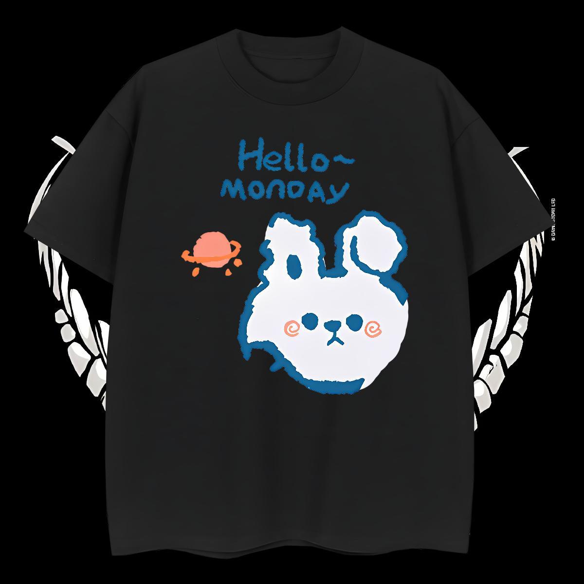 Free Shipping Men Tshirts rabbit Casual Daily Wear 230g Pure Cotton Clothings Crew Neck Wholesale Mens T Shirts Custom Print Plus Size