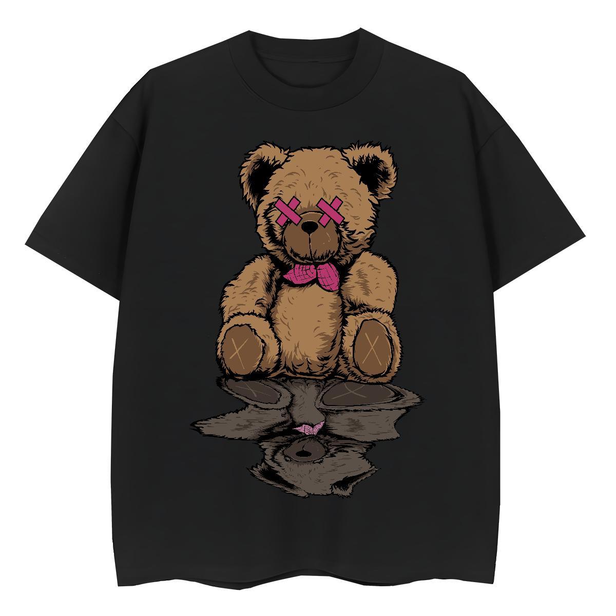New Designer Tshirt for Man Woman bear Casual Daily Wear 230g 100% Cotton Tops Short Sleeve O-Neck Wholesale T-Shirts for Men Floral Print