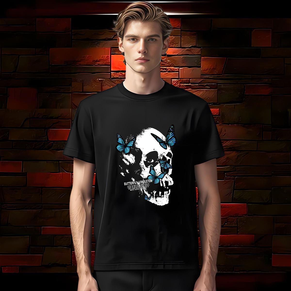 Cool Design Mens T Shirts 100% Cotton 230g skull Street Casual Custom Printed Round Neck Short Sleeve Men Tees New Designer Tops Tees