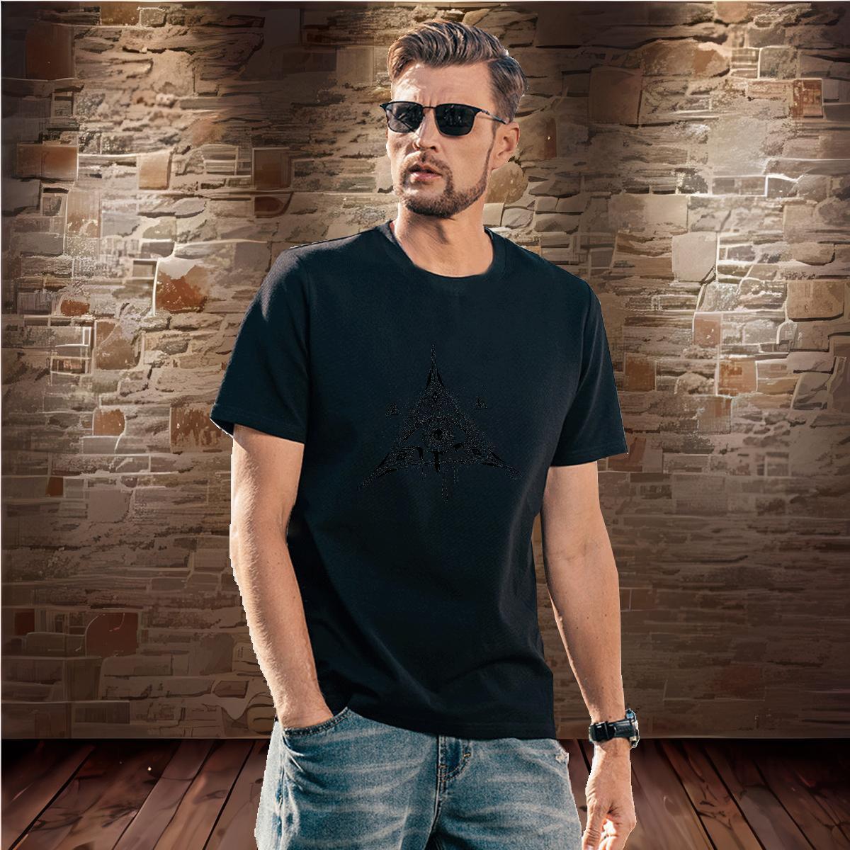 Free Shipping T Shirt For Man 230g Cotton eye of the devil Hip Hop Skull Breathable Men Clothes T-Shirt Wholesale Tees Shirts