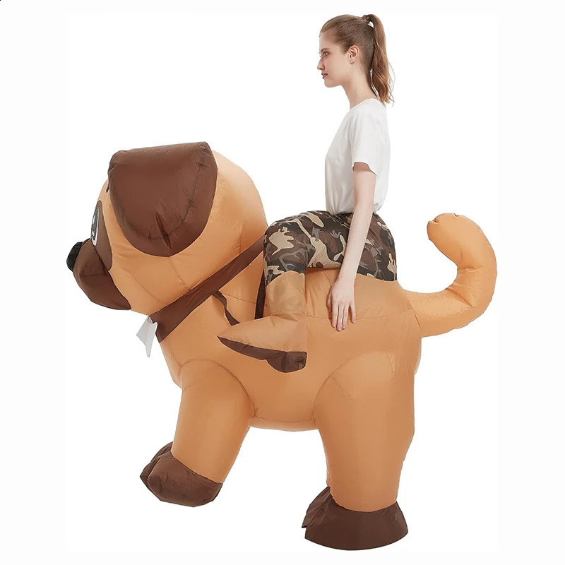 Womens puppy riding inflatable costume roleplaying fun air blowing dog set party fancy dress Halloween carnival props 240823