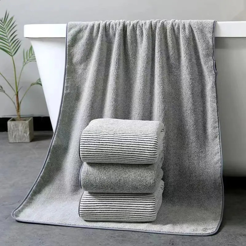 Quick-Drying Bamboo Striped Towel Set For Soft And Absorbent Bathroom Experience Bath Towel Set or Hand Towel 240823