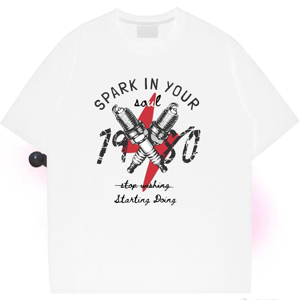 Unisex Womens Tshirts 230g 100% Cotton letter Sport T Shirt For Woman Short Sleeve O-Neck Custom Print Plus Size Clothes Shirt