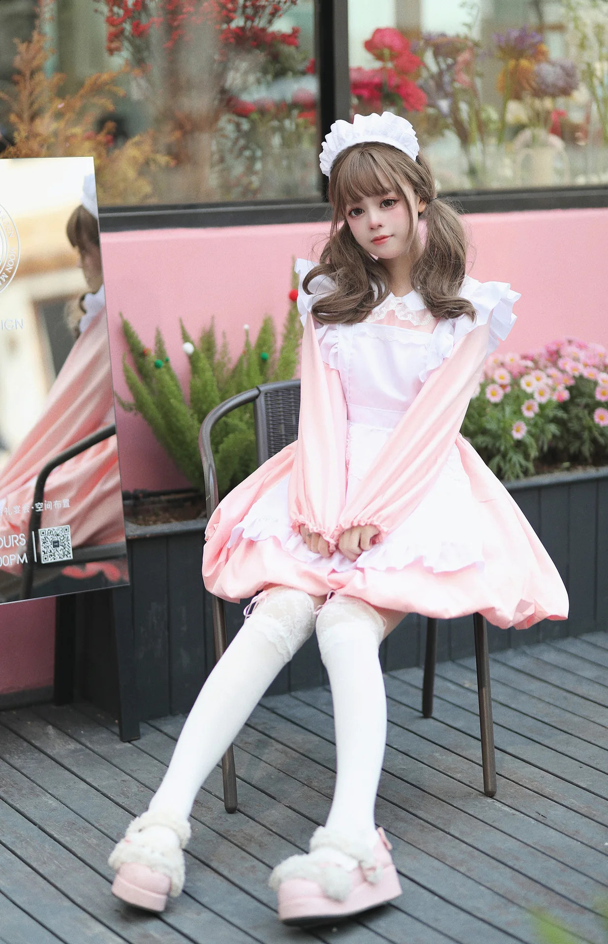 Maid apron dress bow tie roleplaying costume milk maid Lolita anime Halloween medieval 240823