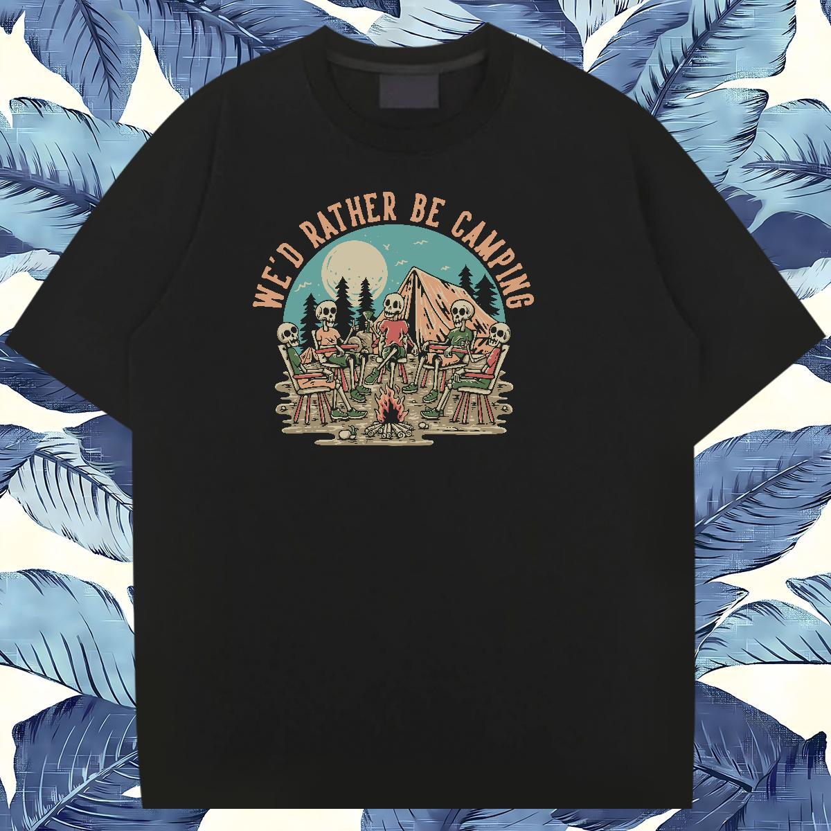 Designer T Shirt For Man 100% Cotton 230g skull High Street Hip Hop Floral Print Breathable Crew Neck Tshirts 2024 Summer Clothes