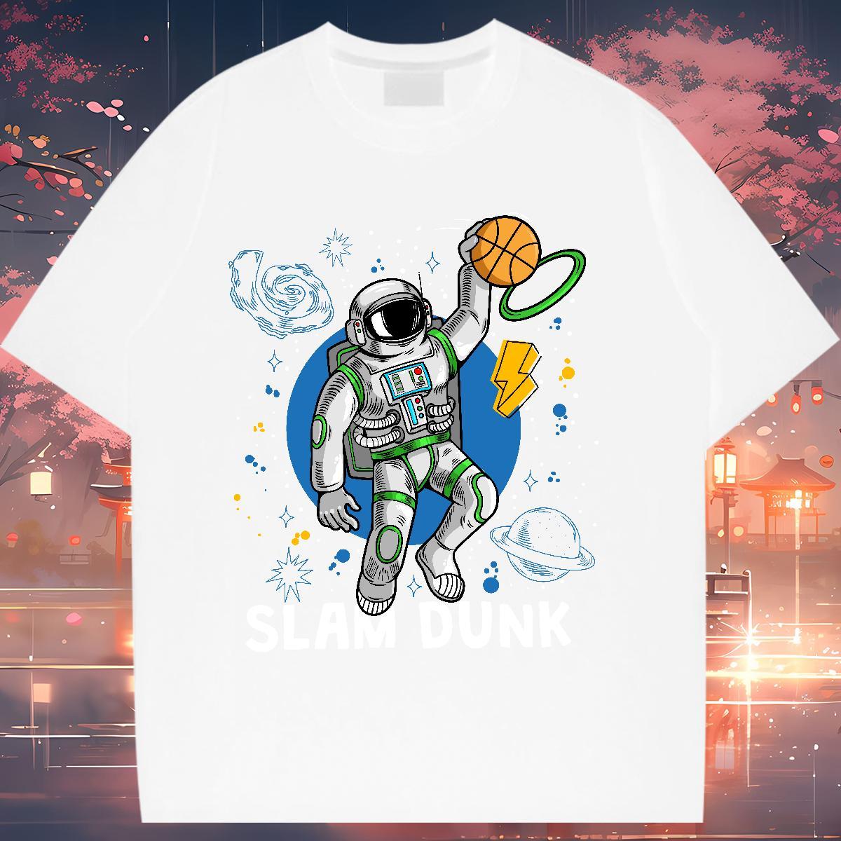 Brand Couples T Shirts 230g 100% Cotton universe Sports Casual T-Shirts Crew Neck White Plus Size Clothes