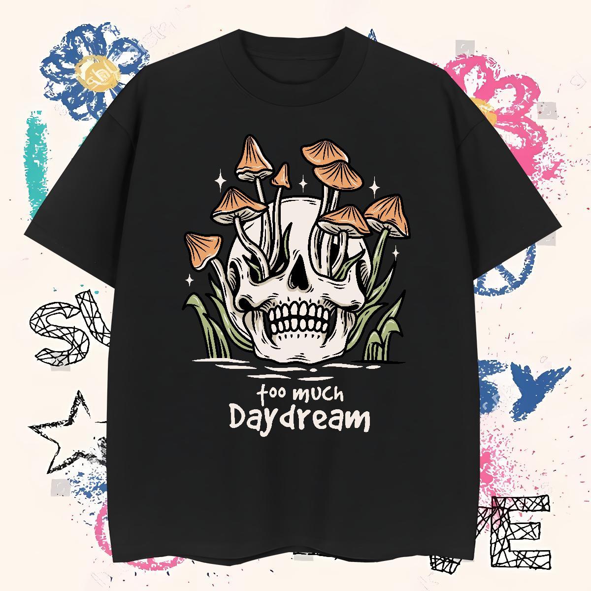 Cool T-Shirts for Men 230g Cotton skull Spring Summer Oversized 4XL Pure Cotton Couples T Shirts Designer Fashion Tops