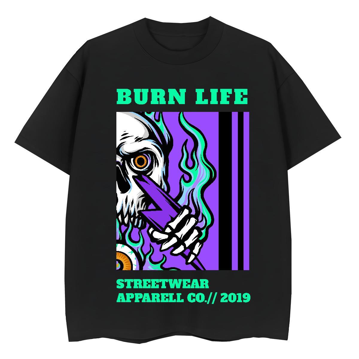 Unisex Men T Shirts 230g Cotton skull Casual Custom Anime Breathable Short Sleeve Mens Tshirts 2024 Summer Tops