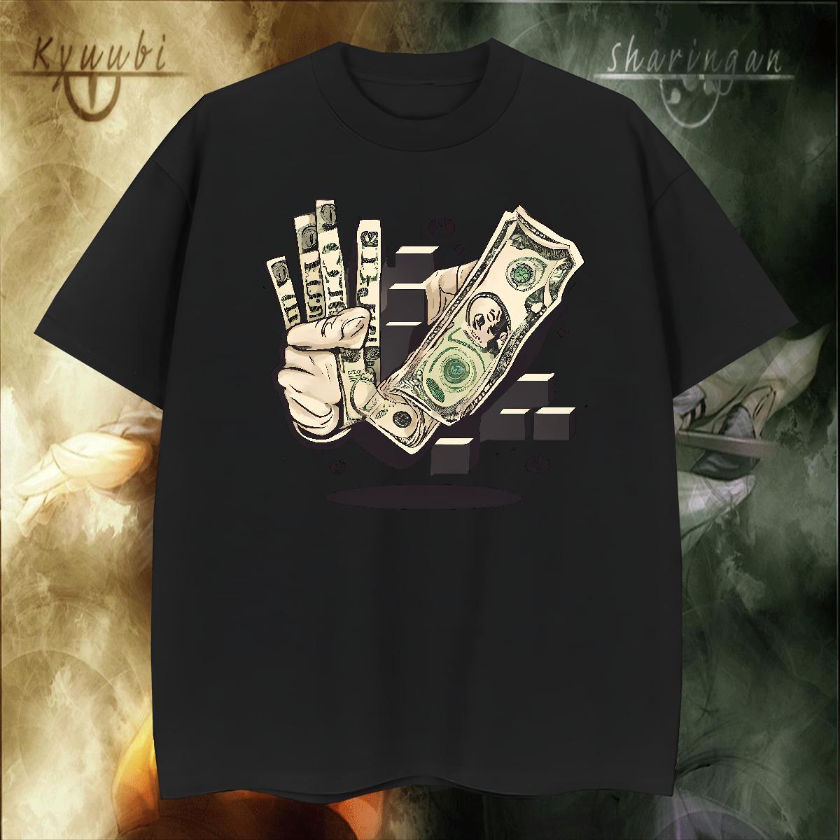 Soft Men T Shirts 230g Cotton money Street DIY Printed Breathable Crew Neck Tshirts DIY Customized Tops