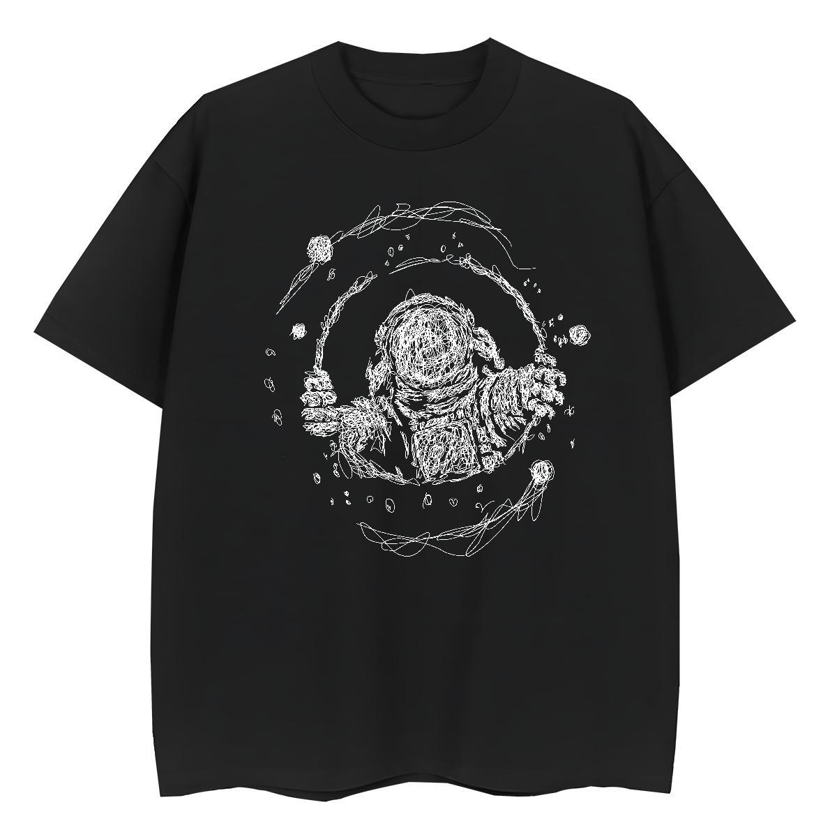 High quality Women Tees 230g Pure Cotton outer space Casual Daily Wear T-Shirts for Women Short Sleeve O-Neck Custom Print Oversized Tops Tees