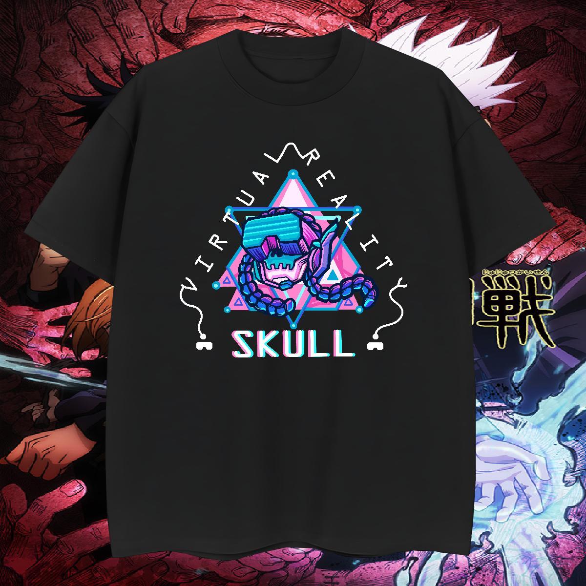 Popular Men T Shirts 230g 100% Cotton skull Spring Summer Oversized 3XL 4XL Breathable Short Sleeve Tshirt for Man Woman New Designer Tops