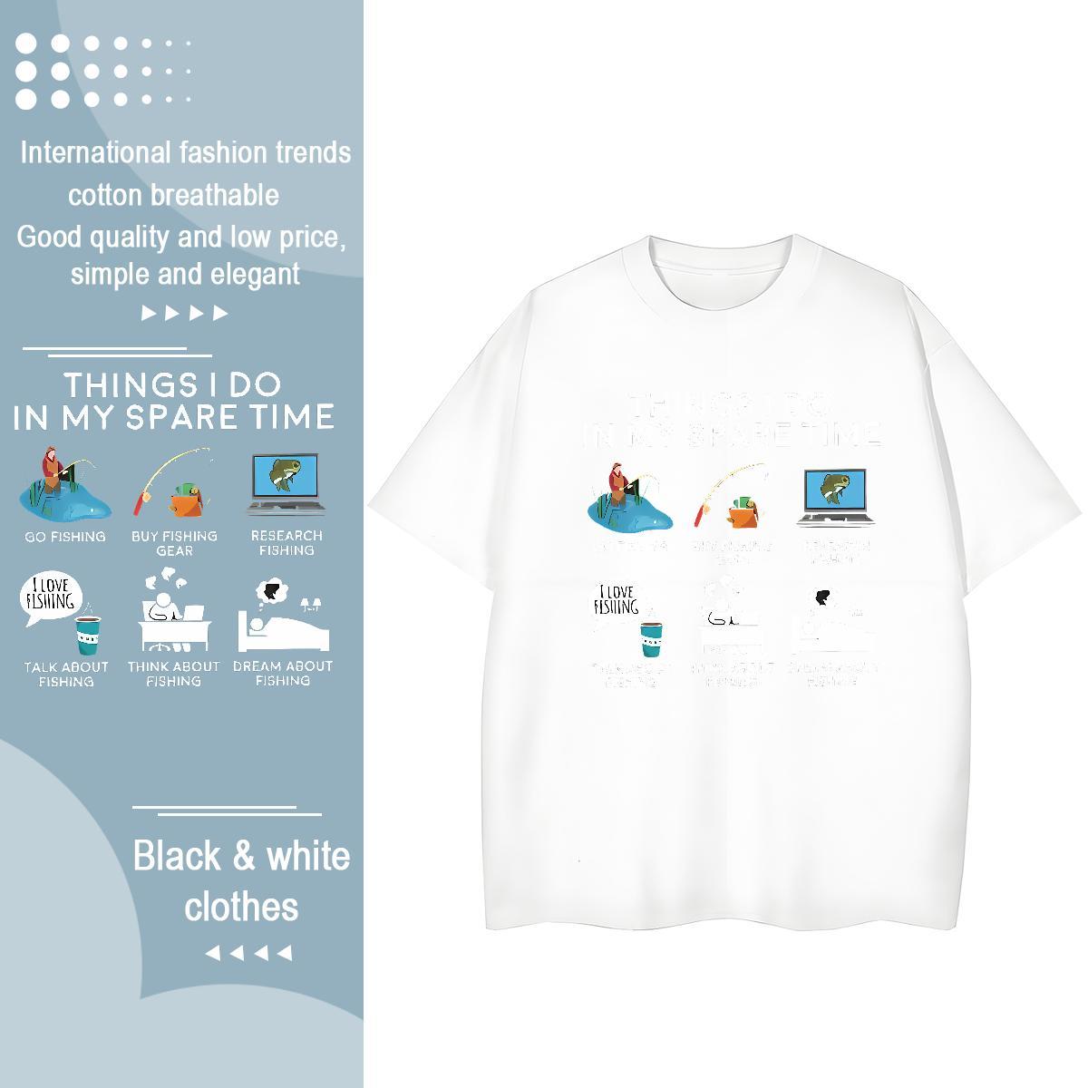 Comfortable Couples T Shirts 230g Cotton english Daily Outfit T shirt Breathable Custom Print Plus Size Top Shirts
