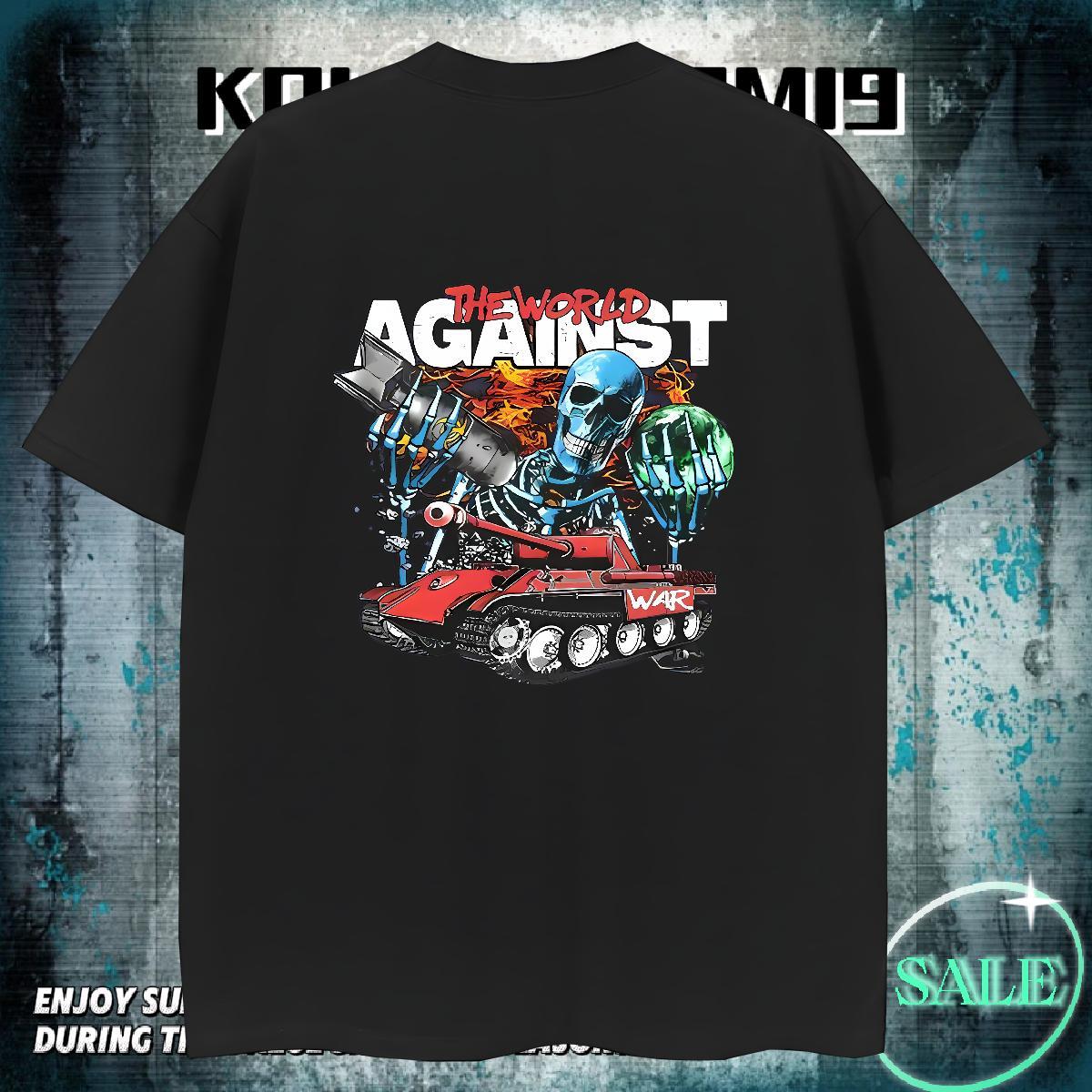 Brand Men T Shirts 100% Cotton 230g skull Home Outdoor Graphic Breathable Short Sleeve Men Tshirts New Arrival Polos
