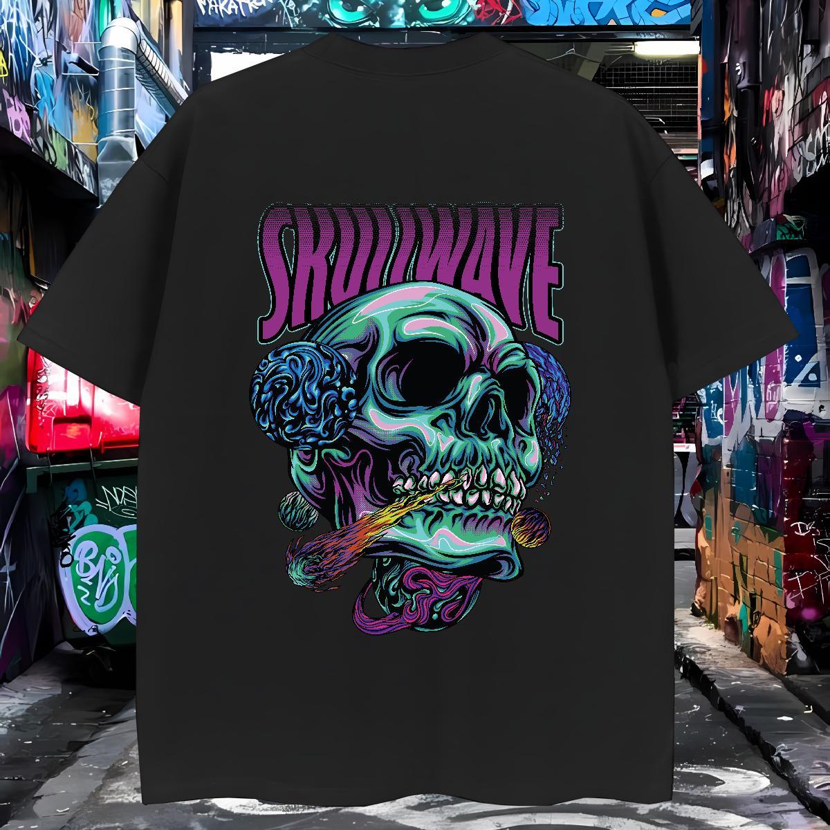 Soft Mens T Shirts 230g Cotton skull Casual Daily Wear Custom Cartoon Crew Neck Breathable Men Tops Tees 2024 DIY Top Tees