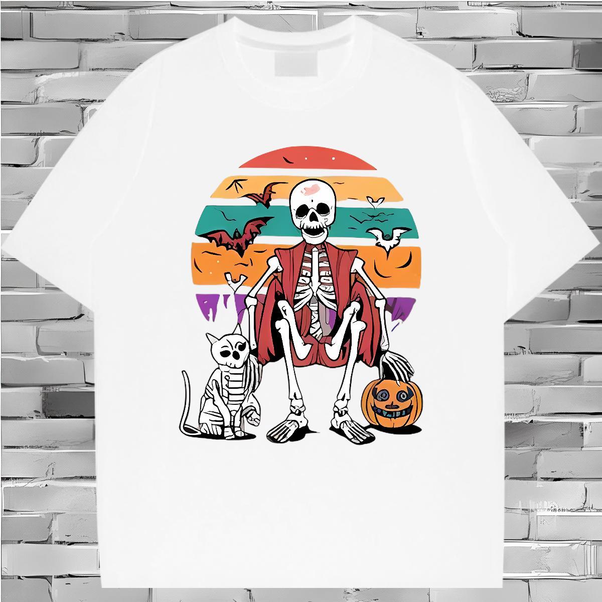 Designer T-Shirts 230g Cotton pumpkin Beach DIY Printed Breathable Crew Neck Couples T Shirts Classic Casual Tshirts
