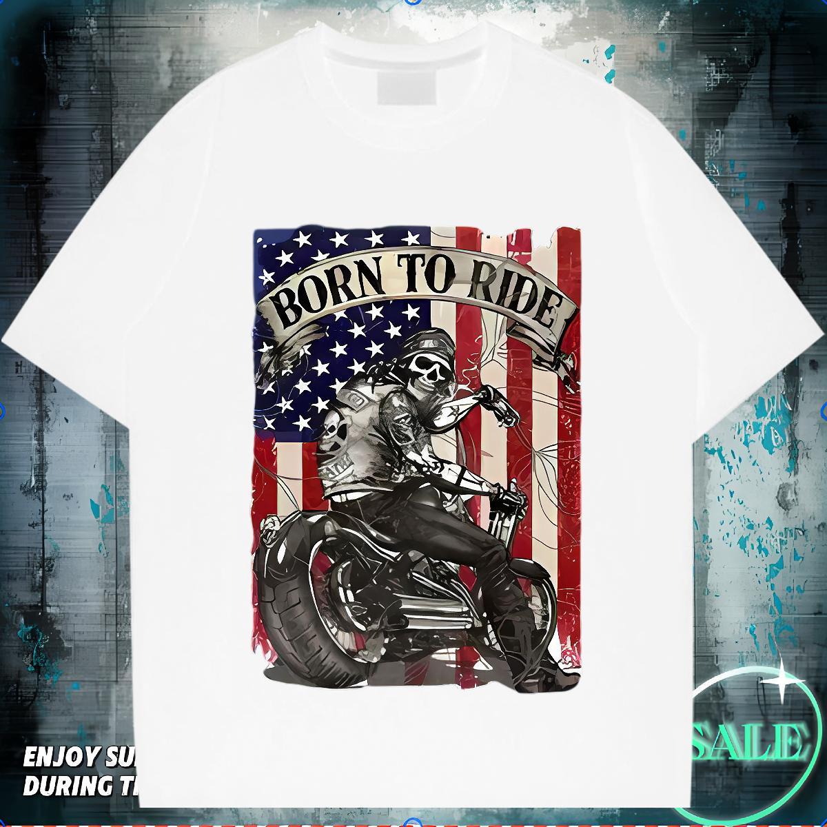 Soft T-Shirts for Men 230g Pure Cotton skull Outdoor Plus Size Cartoon Breathable Short Sleeve Men Tops Tees Brand Clothes