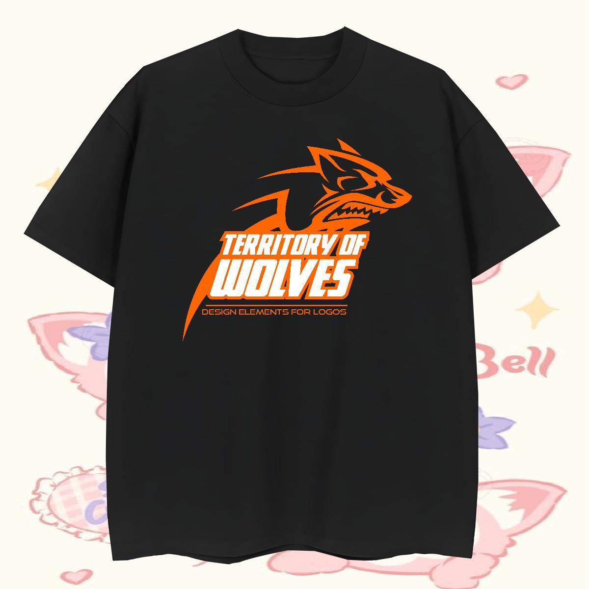 DIY Customized Men Tshirts wolf Sport 230g Pure Cotton Polos O Neck Short Sleeves Loose T Shirts Men Custom Anime
