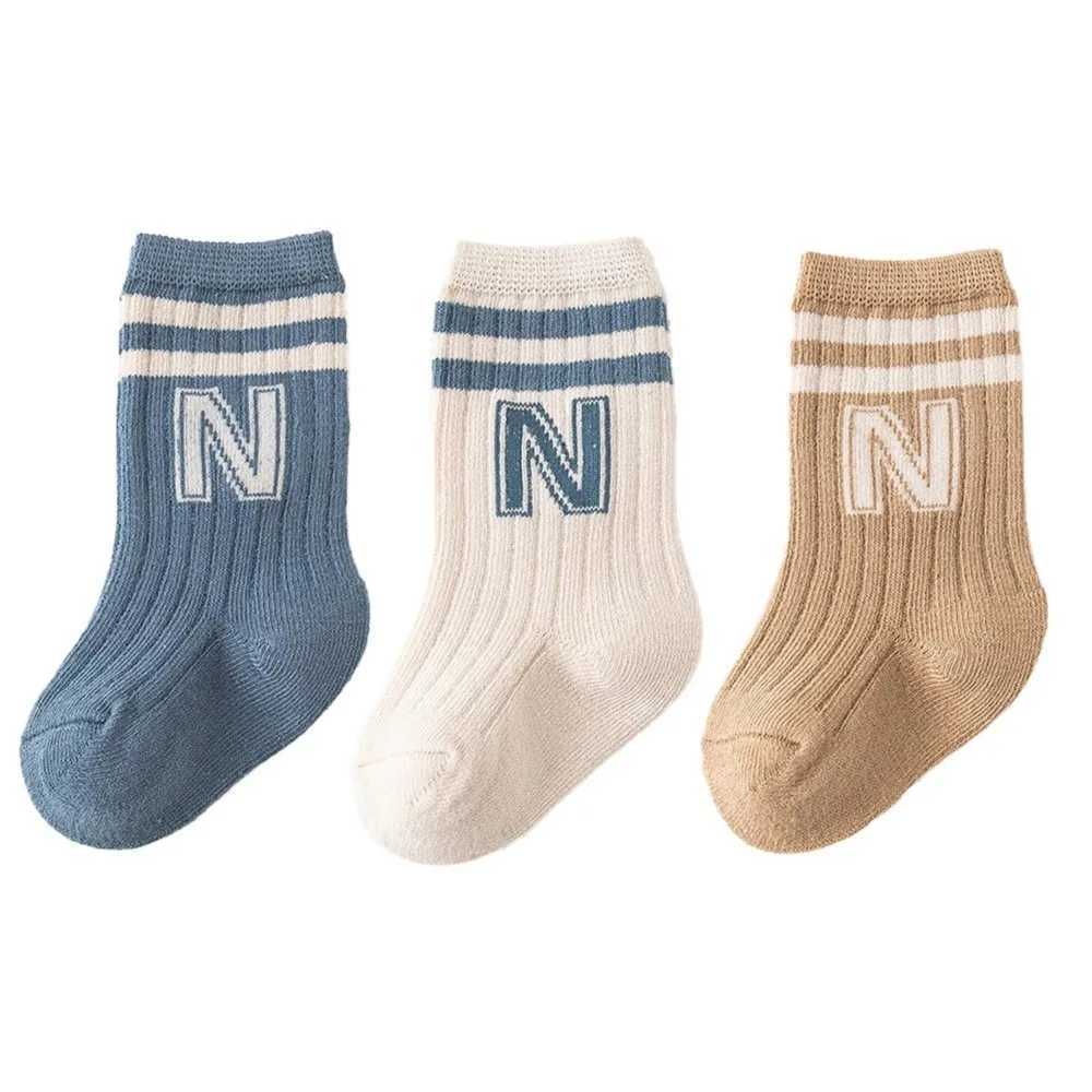 3pairs/lot 0-5Y Infant Baby Knee-Sock Babies Socks For Boy Cotton Letter Cute Newborn Boy Crew Sock Baby Boy Clothes Accessories CL240824