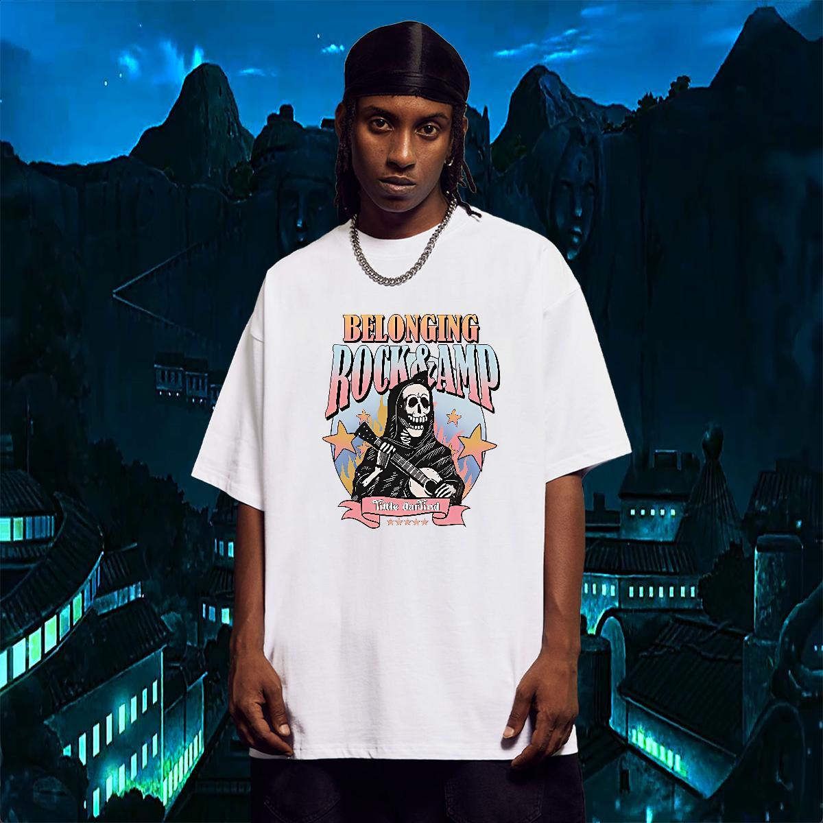 Free Shipping Mens T Shirts 100% Cotton 230g skull Outdoor Black Oversized Round Neck Short Sleeve Men Clothes T-Shirt 2024 Designer Tops Shirt