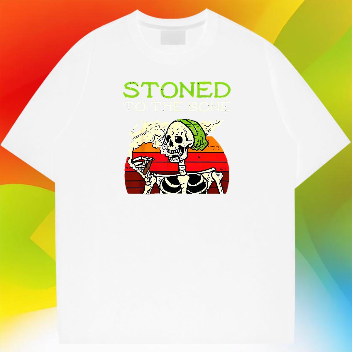 Cool Design T Shirts Men 230g Pure Cotton skull Street Casual Black White Breathable Short Sleeve Mens Tshirts New Tees