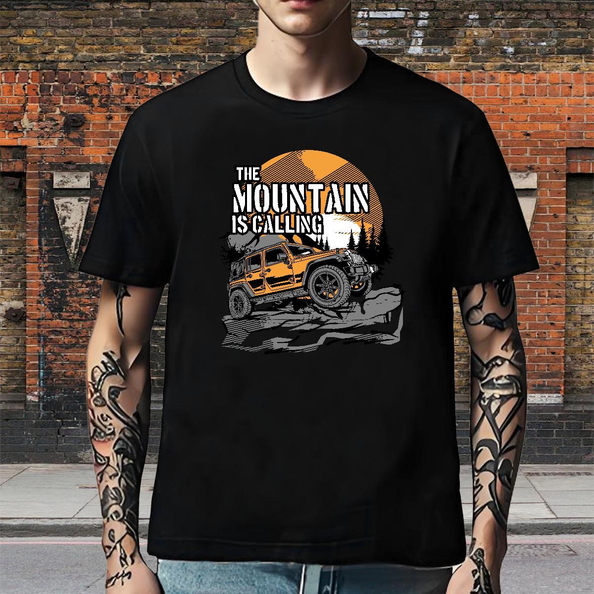 Classic Mens T Shirts 230g 100% Cotton off-road vehicle Daily Wear Custom Big Size O Neck Short Sleeves Men Tshirts Factory Direct Clothes