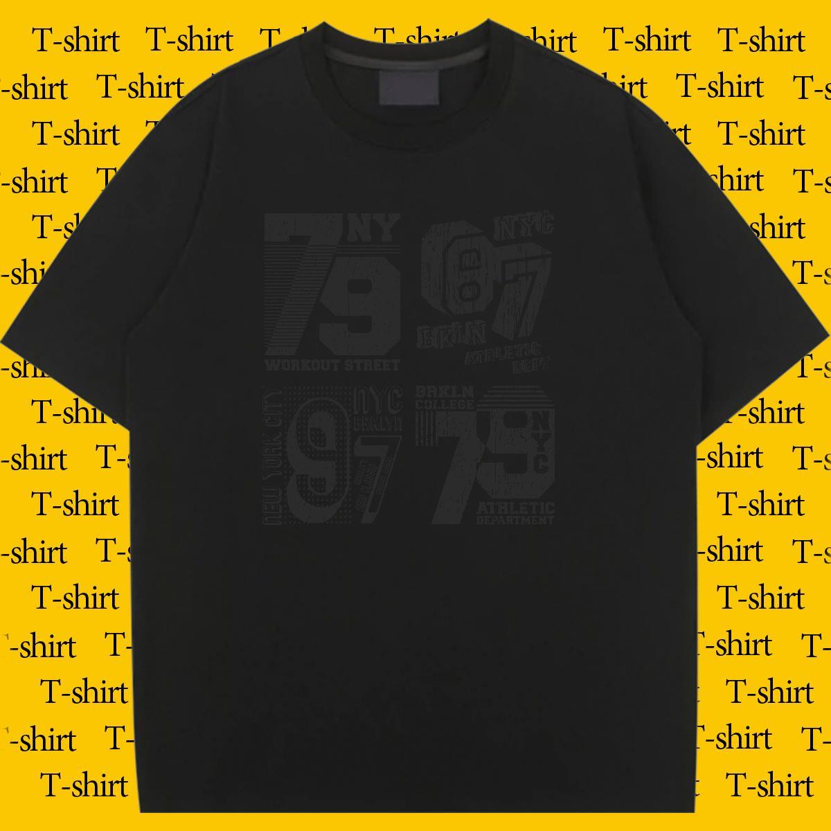 Popular Womens Tshirts 230g Cotton letter Sports Casual Woman T Shirts O-Neck Short Sleeve DIY Printed Tees Shirts