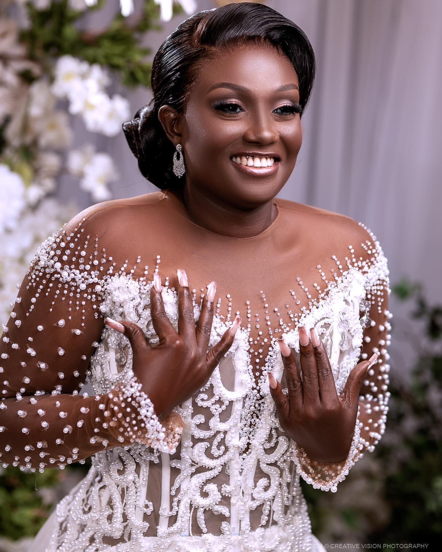 African Aso Ebi 2024 Luxurious Ivory Mermaid Wedding Dress Satin Lace Rhinestones Pearls Full Sleeves Elegant Bridal Gowns Dresses ZJ219