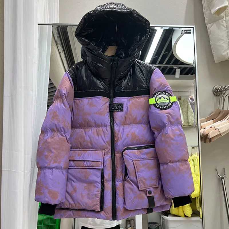 Women's Down Parkas Women Print Down Jacket New Casual Style White Duck Down Jackets Autumn Winter Coats And Parkas Female Outwear Y24082461KI