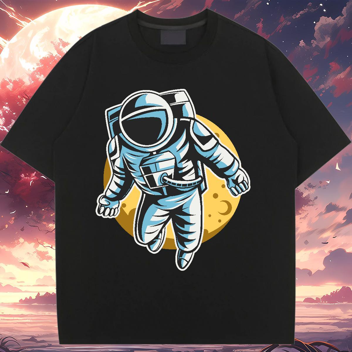 Wholesale Women Tees 230g 100% Cotton cosmonaut Hip Hop Street T-Shirts for Women Breathable Soft Custom Print Plus Size Top Shirts