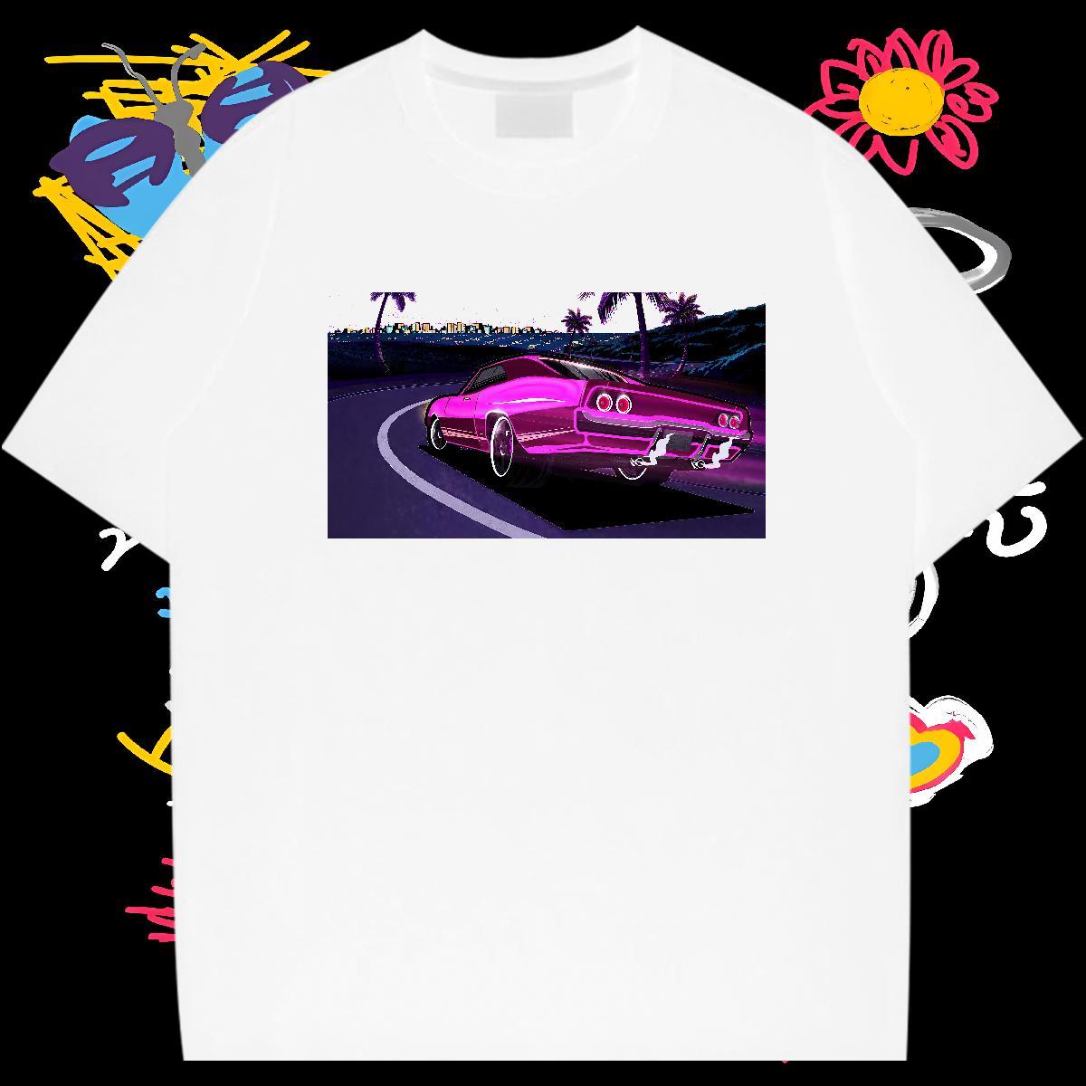 TOP Quality Men T Shirts 230g 100% Cotton car Street Casual Custom Print Oversized Breathable Crew Neck Men Tees Customized Wear