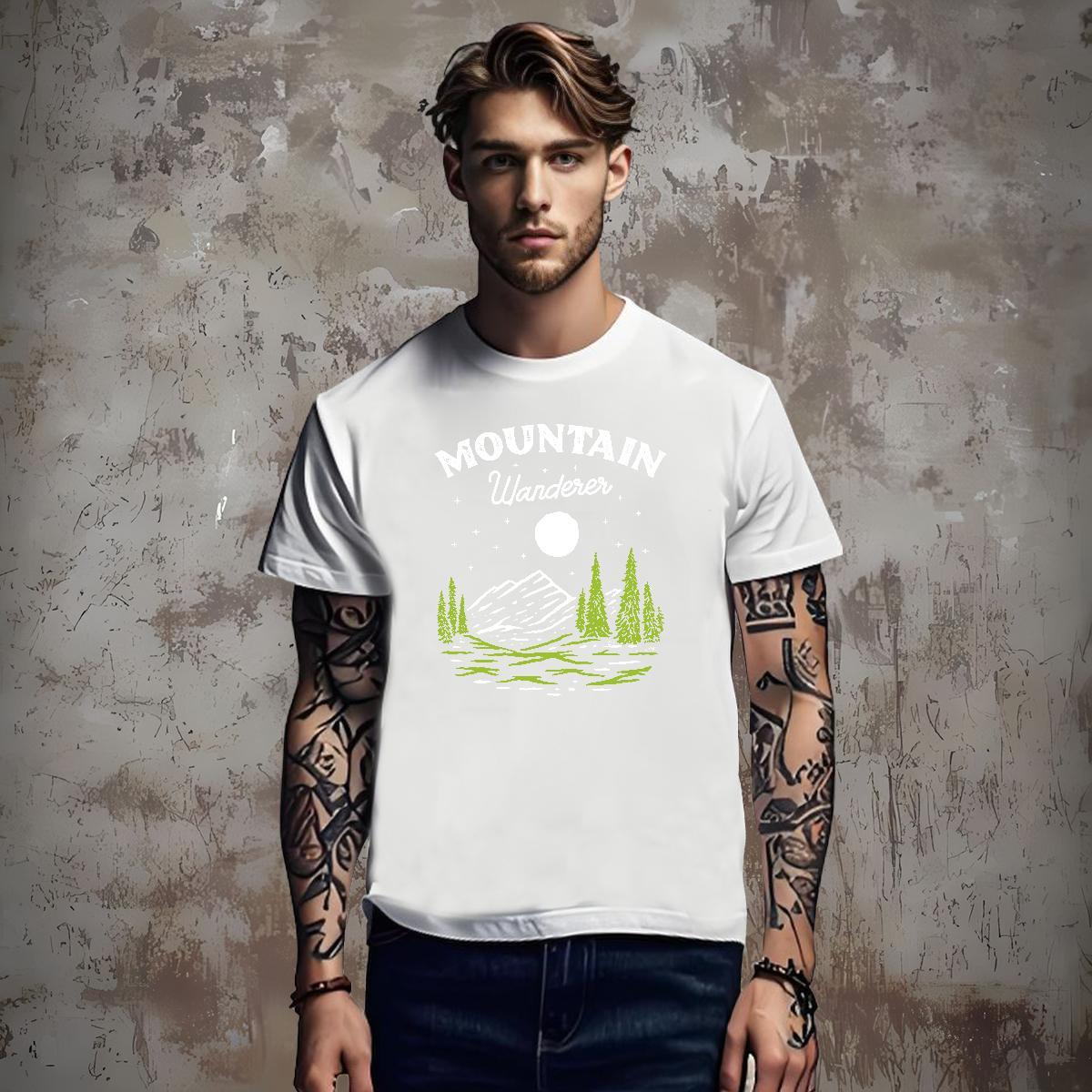 Brand T Shirt For Man 230g Cotton mountains Home Outdoor Custom Big Size Crew Neck Couples T Shirts Casual New Tops