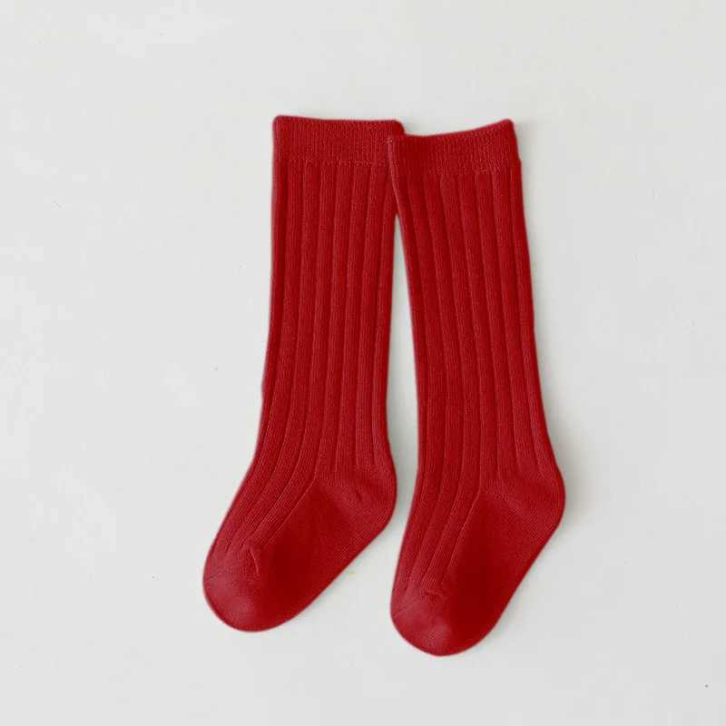 New Fashion Solid Baby Boys Girls Knee High Long Socks Cotton Breathable Stripe Soft Kids Sock Children School Uniform Socks CL240824