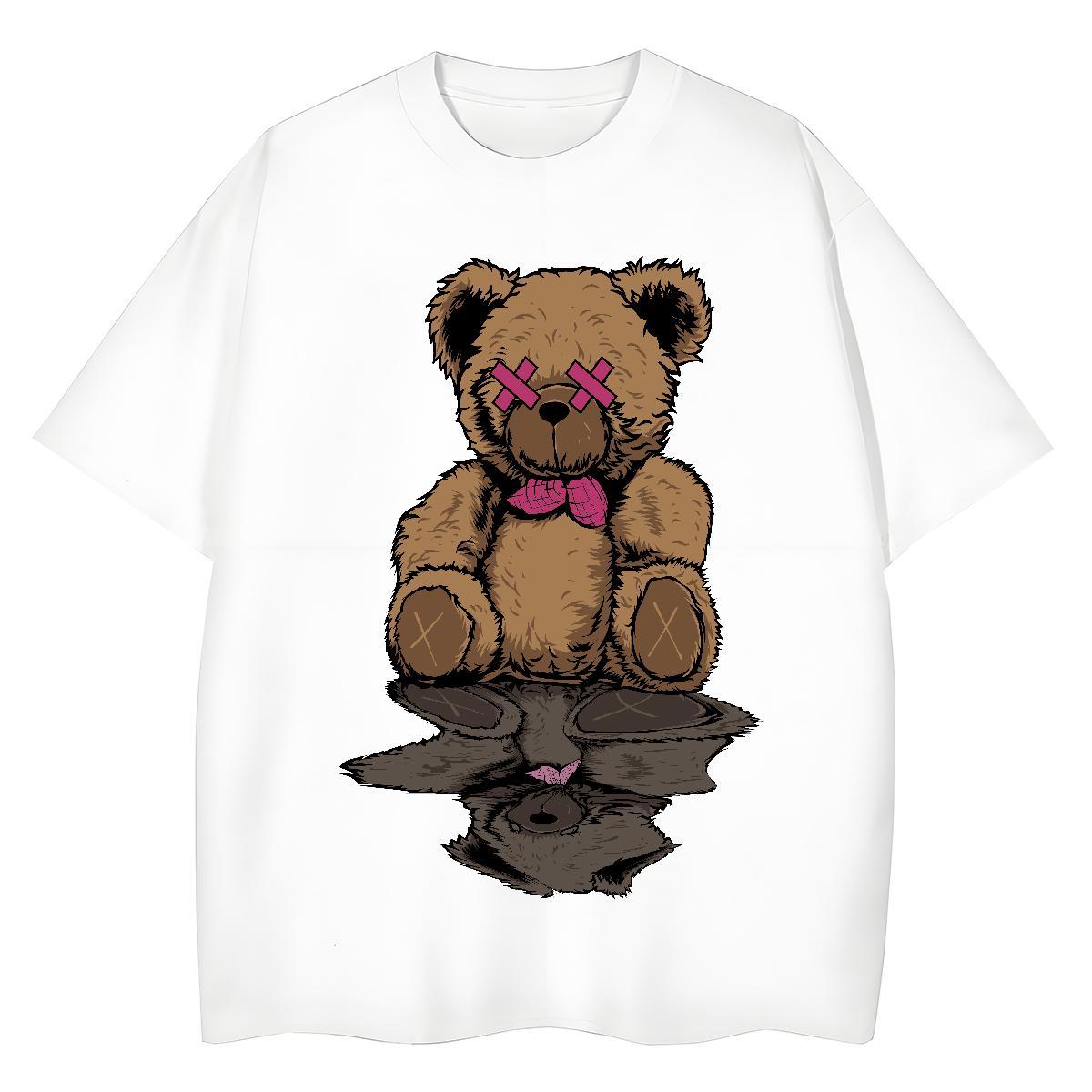 New Designer Tshirt for Man Woman bear Casual Daily Wear 230g 100% Cotton Tops Short Sleeve O-Neck Wholesale T-Shirts for Men Floral Print