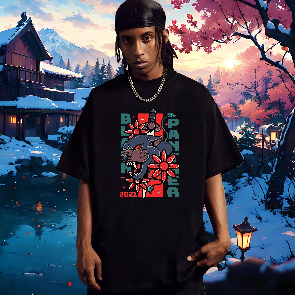 TOP Quality T Shirts Men 230g 100% Cotton skull High Street Hip Hop Custom Cartoon O Neck Short Sleeves Mens Tshirts Customized Tees Shirts