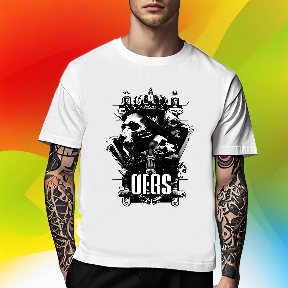 Comfortable T Shirts Men 230g Cotton skull Casual Beach Custom Print Oversized Round Neck Short Sleeve Men Tshirts Classic Clothings