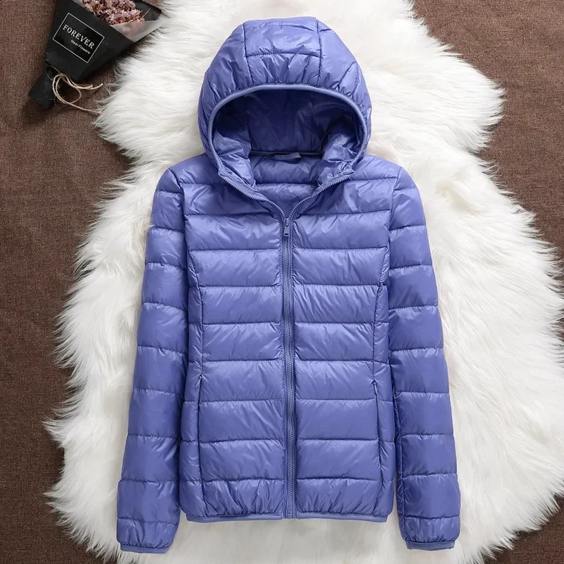 15 Colors Women Puffer Jackets Plus Size 5XL 6XL 7XL Spring Autumn Hooded Female Ultra Lightweight Packable Down Coats 240823