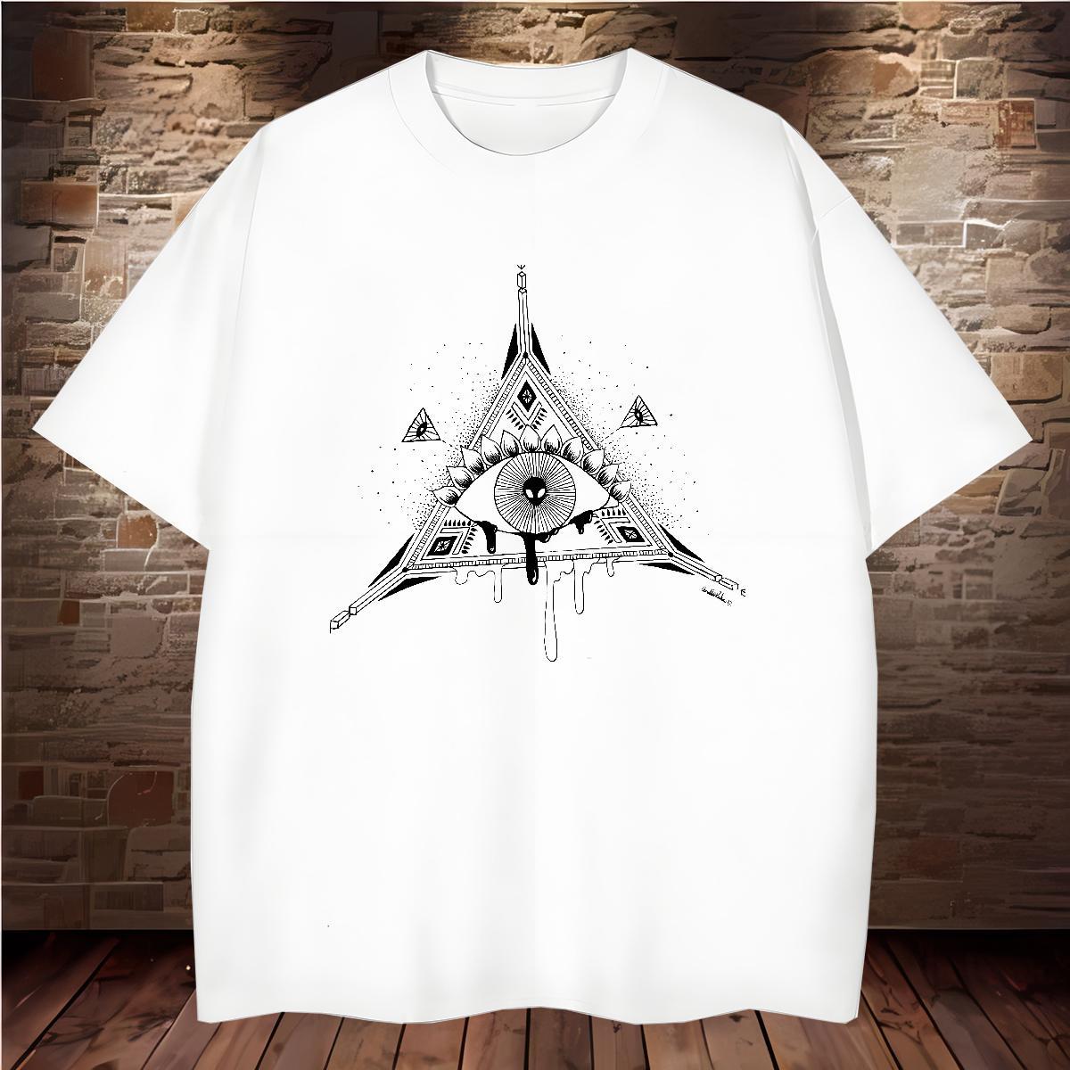 Free Shipping T Shirt For Man 230g Cotton eye of the devil Hip Hop Skull Breathable Men Clothes T-Shirt Wholesale Tees Shirts