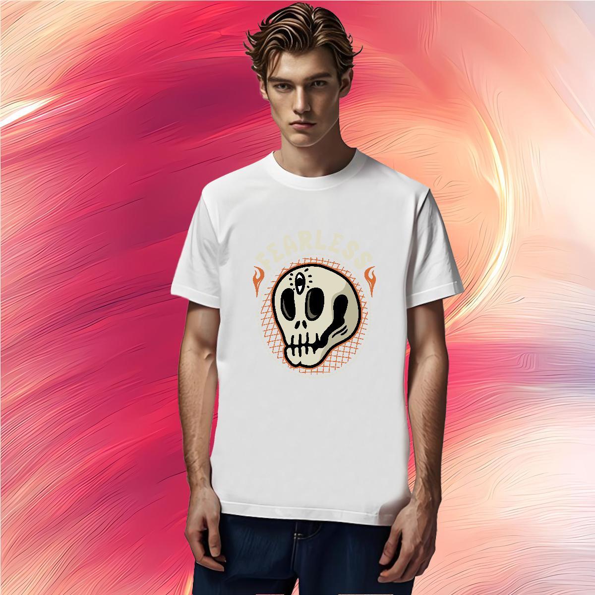 Classic Man T Shirts 100% Cotton 230g skull Outdoor Cartoon Printing L-4XL Crew Neck Breathable Men Tops Tees Free Shipping Clothes