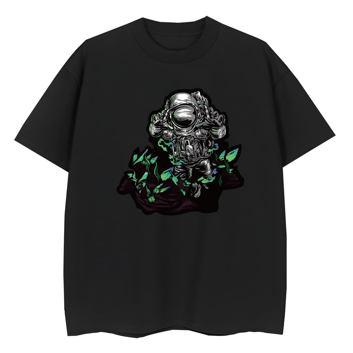 Female Unisex Tshirts 100% Cotton 230g cosmonaut Street T Shirt For Woman Breathable Short Sleeve Oversized Tops Tees