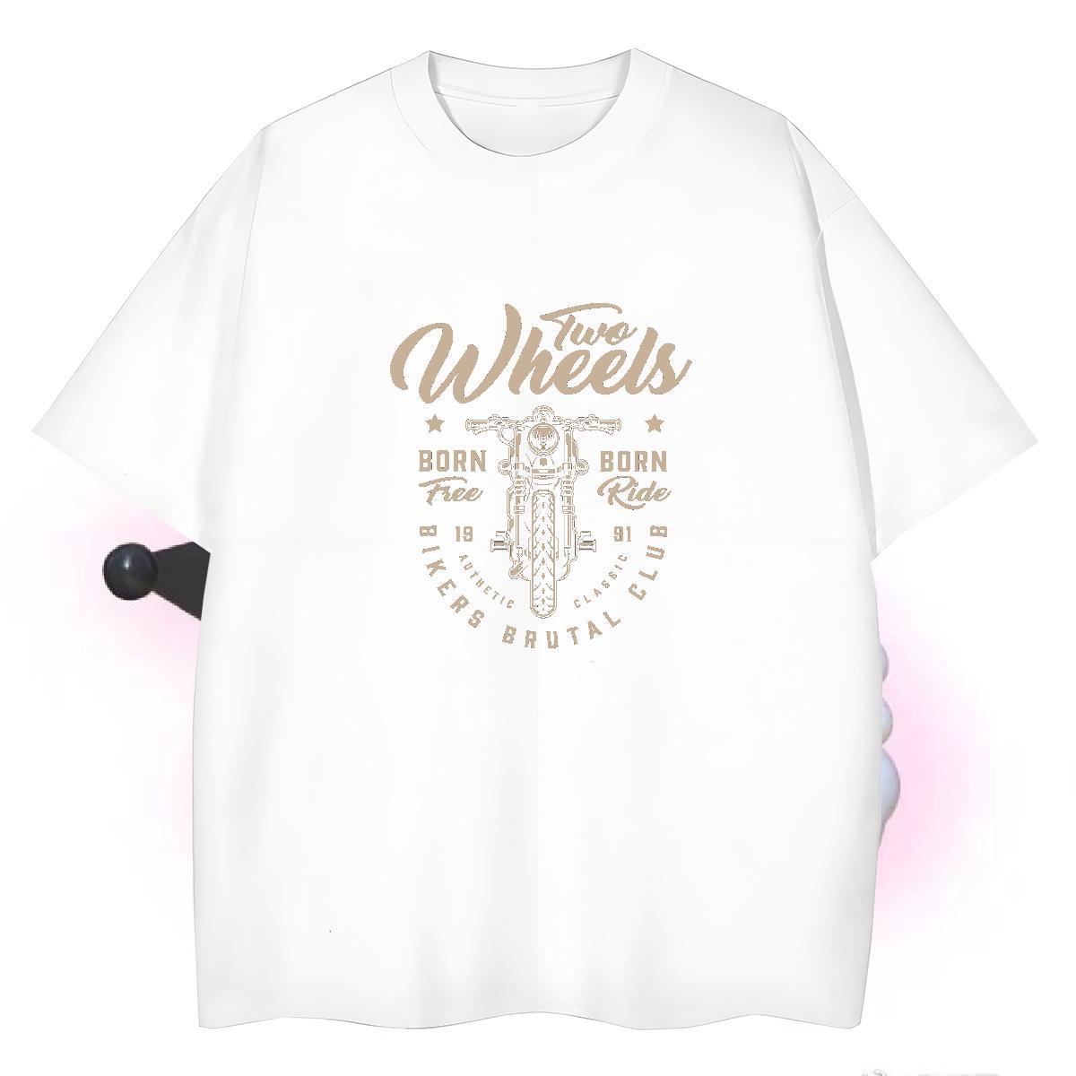 TOP Quality T Shirts Men 100% Cotton 230g Motorcycle Daily Outfit Customized Short Sleeve O-Neck Couples T Shirts Classic Tees