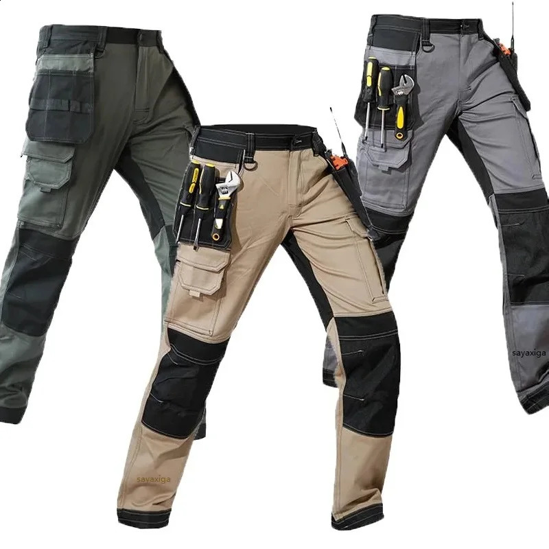 Mens lightweight work pants outdoor breathable and comfortable hiking knee pads suitable for tactical combat army cargo clothes 240823