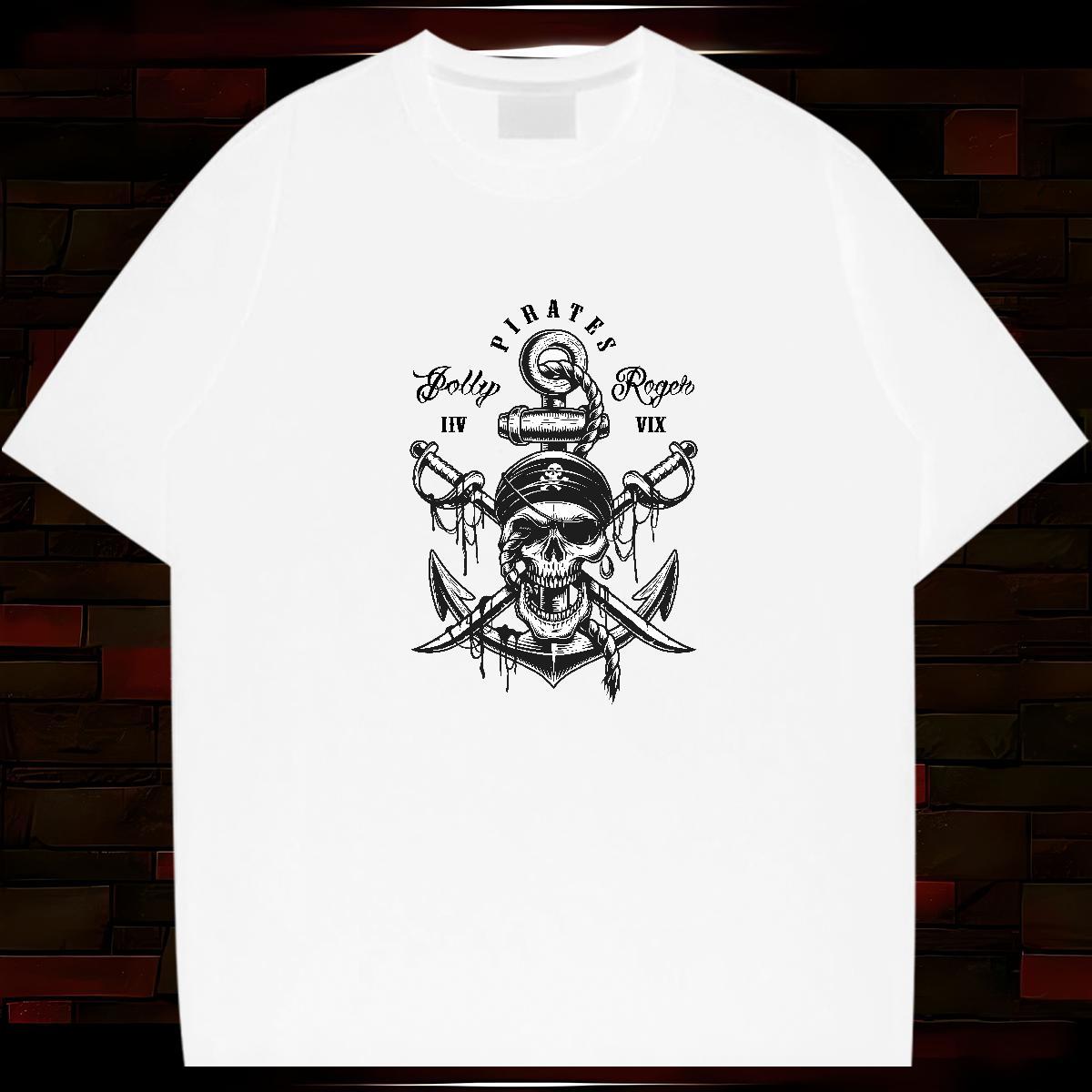 Brand T Shirts Men 230g 100% Cotton skull Daily Wear Oversized 3XL 4XL Breathable Men Tops Tees 2024 Designer Top Tees