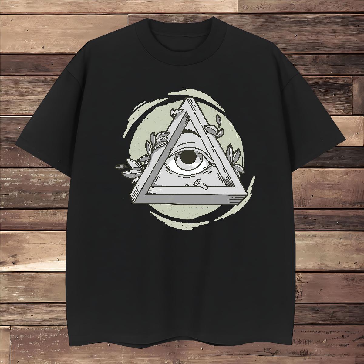 High Quality Men T Shirts 230g 100% Cotton eye of the devil Summer Casual Black White Breathable Crew Neck Men Tops Tees Wholesale Tops Shirt