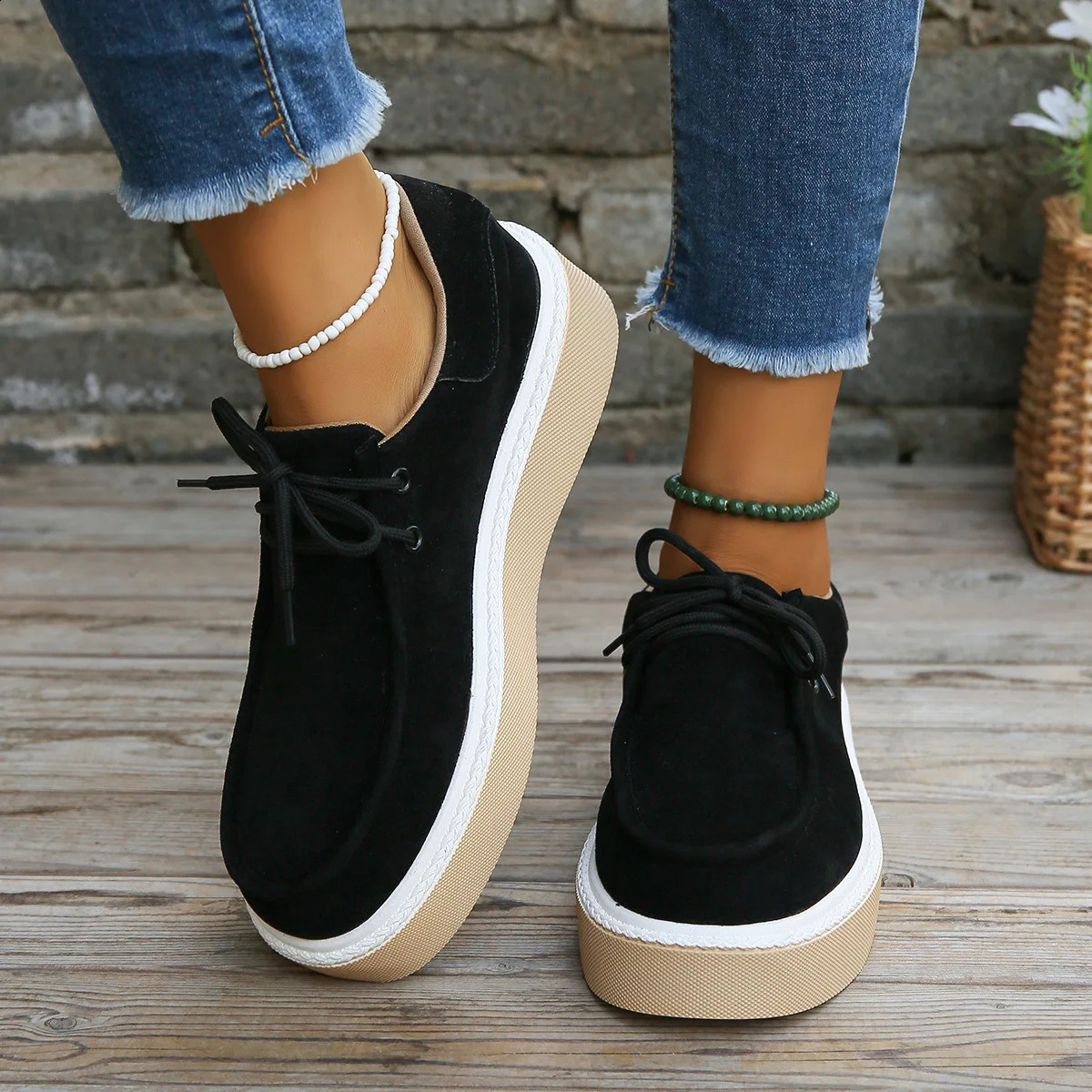 Casual Thick Platform Canvas Womens Shoes 2024 Spring Low Top Flat Shoes Womens Plus Size 43 Orange Sports Shoes 240823
