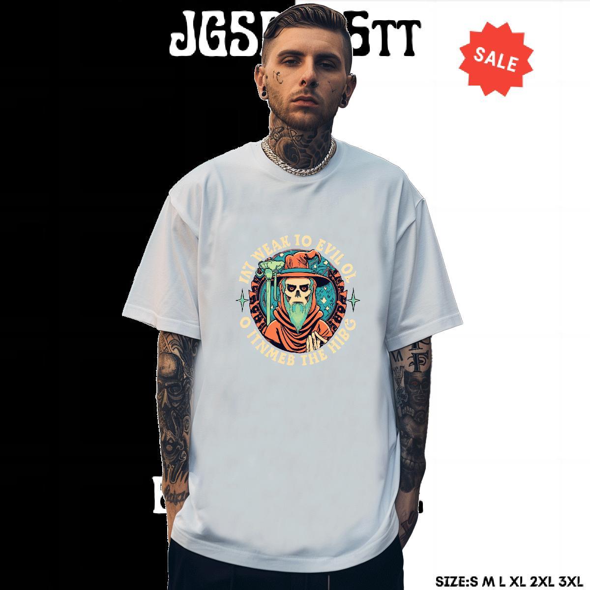 Wholesale T Shirt For Man 230g Cotton skull Spring Summer Custom Anime Pure Cotton Men Clothes T-Shirt Classic Casual Tops Shirt