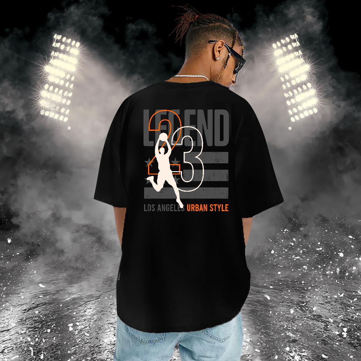 Loose Fit Men T Shirts 230g 100% Cotton letter Sports Casual Cartoon Print O-Neck Short Sleeve Mens Tshirts Casual New Top Tees