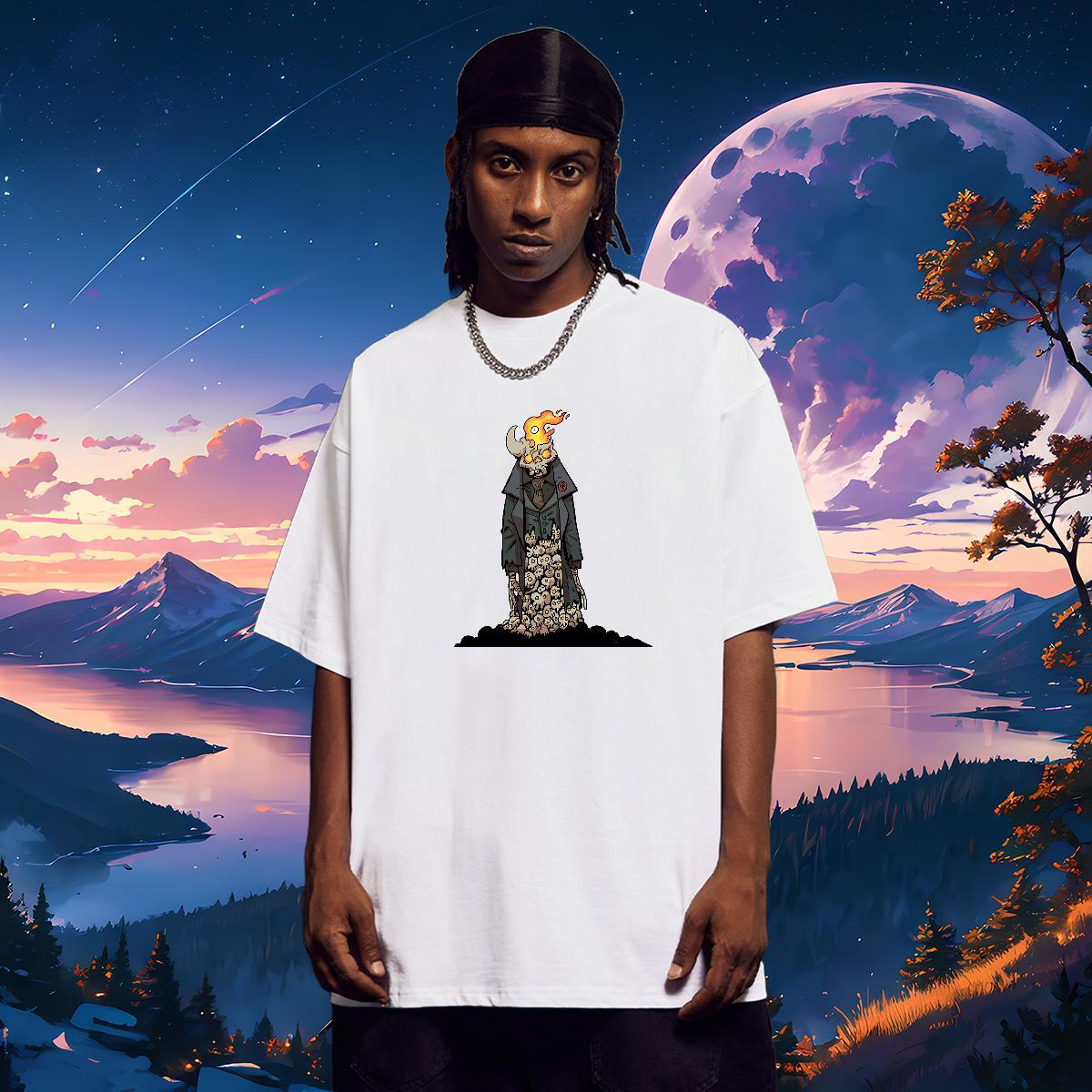 Brand T Shirts Men 230g Cotton skull Home Outdoor Custom Big Size Round Neck Short Sleeve Tshirts Factory Direct Tees Shirts